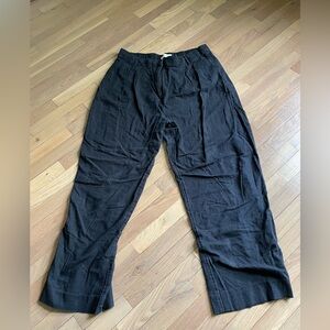 Black linen trousers